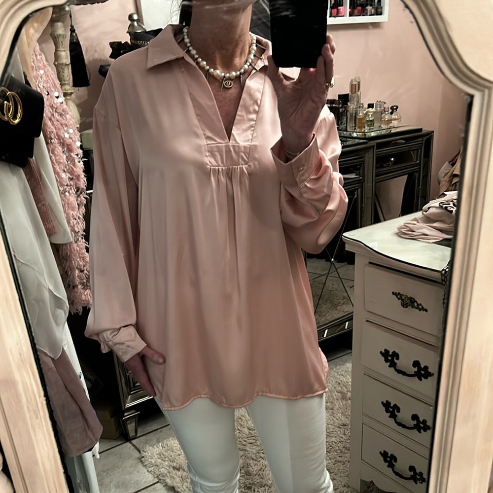 Glam pale pink top